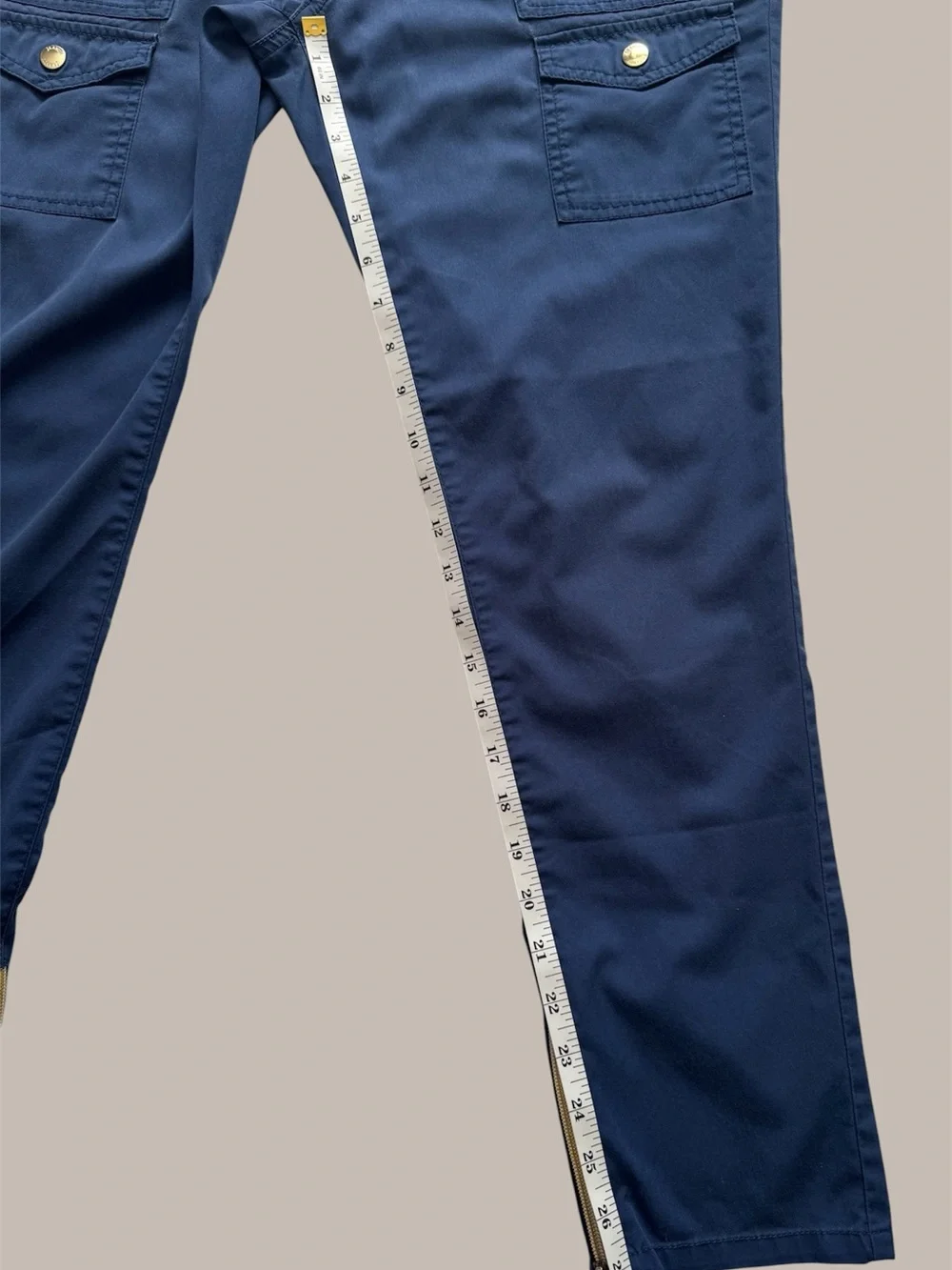Jaanuu Estate Navy Women's Cargo Zip-Hem Pants Small